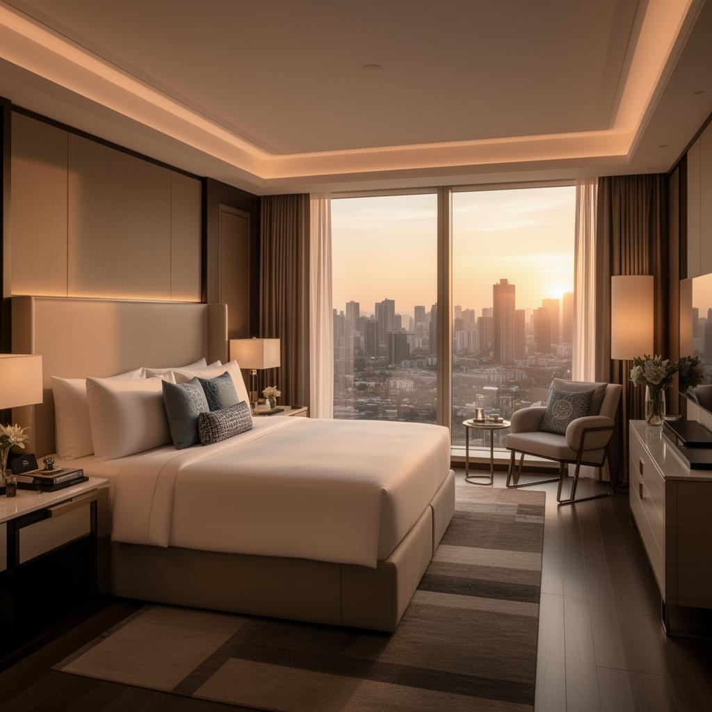 Premium condo hotelkamer met uitzicht op de skyline