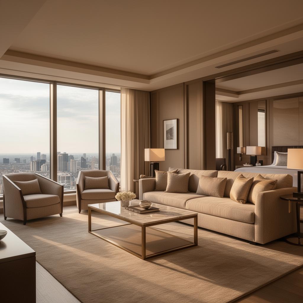 Elegante condo hotelsuite met uitzicht op de stad